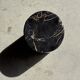 Small black petrified wood side table with beige stripes H28 D18 - 3347
