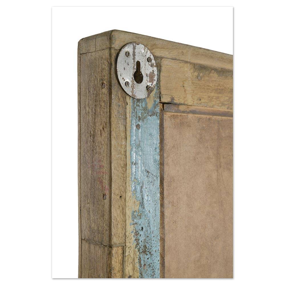 Large mirror in patinated solid wood (186 x 65 x 6cm)
