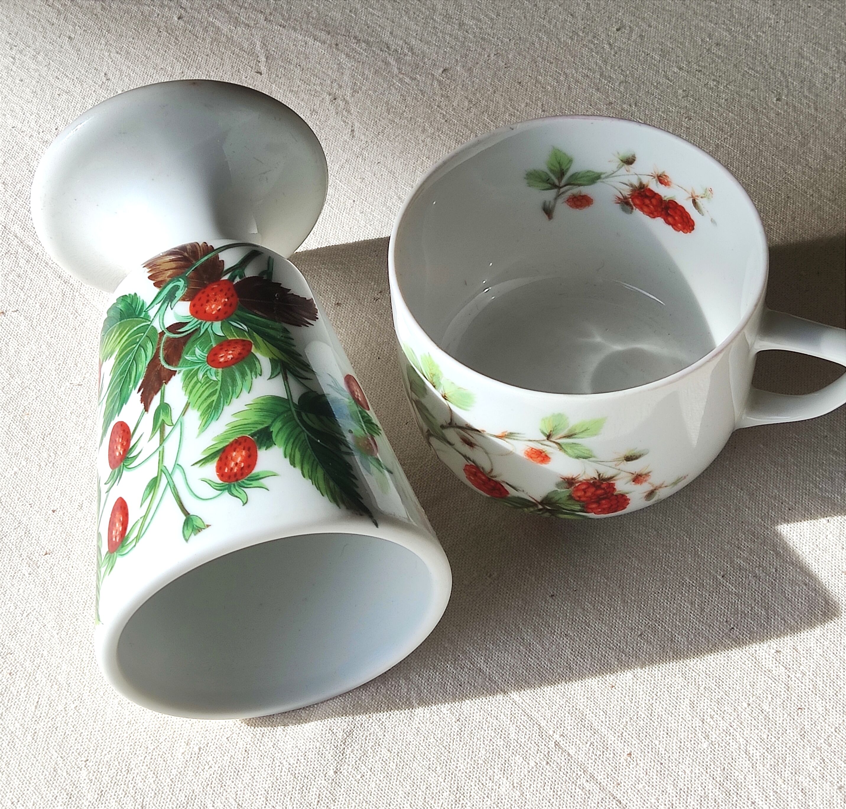 Matching mazagran and cup - paris porcelain