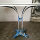 Guerin metal garden table, bistro table, cast foot