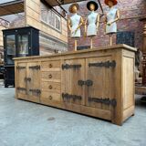 Brutalist solid oak sideboard