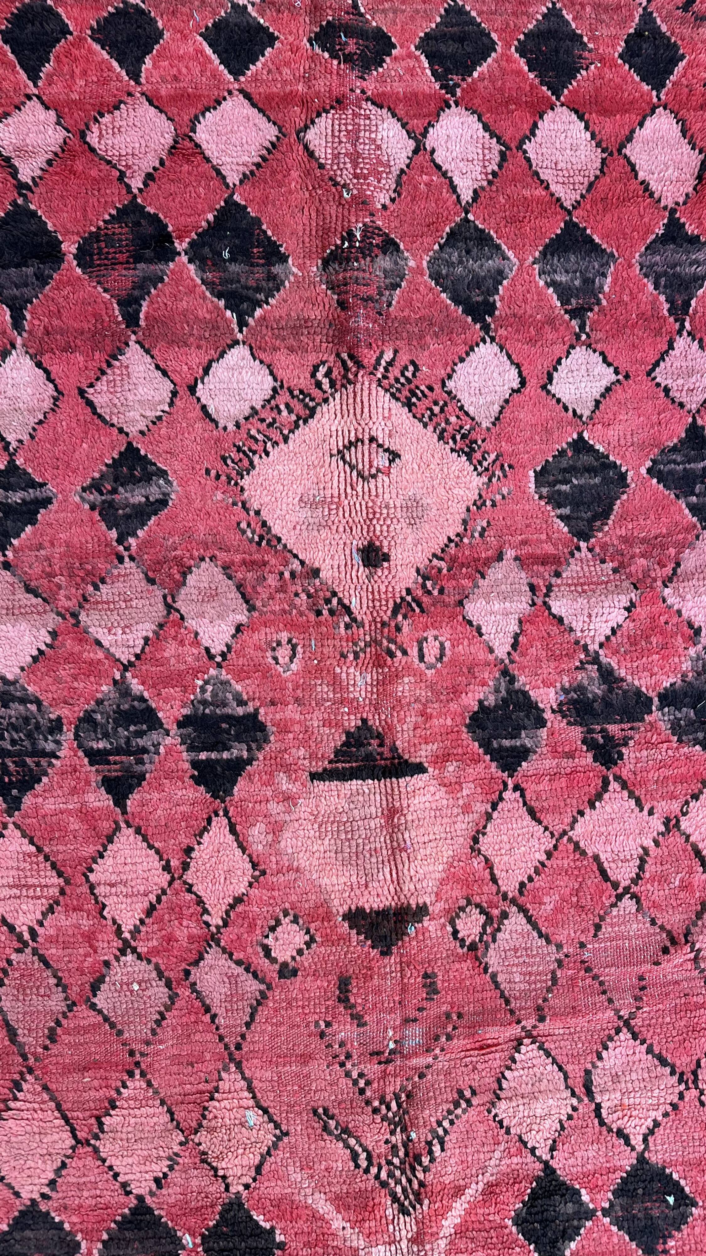 Red Boujad Moroccan rug - 355 x 128 cm