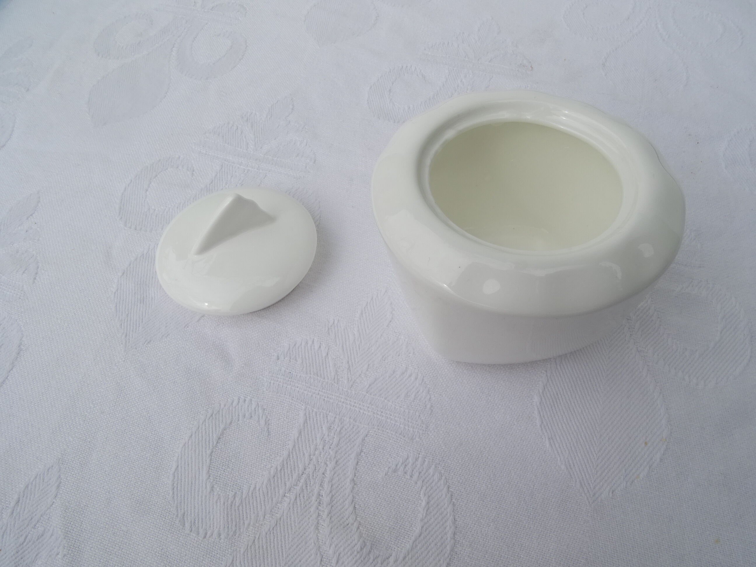 White porcelain sugar bowl