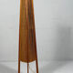 Mid-century floor lamp, sisal/teak wood, Temde, Switzerland, 1960s.
