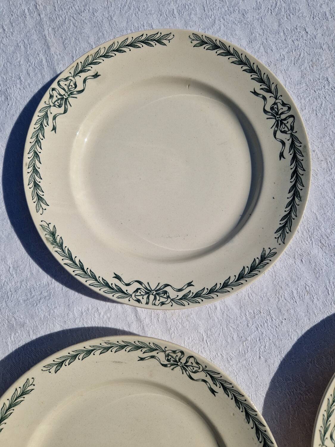 6 Dinner Plates Belleville De Longchamp Terre De Fer Decor, 1900s