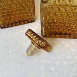 Amber glass carafes Japanese 1970s - Tislo "PASSED J.G.I.A"