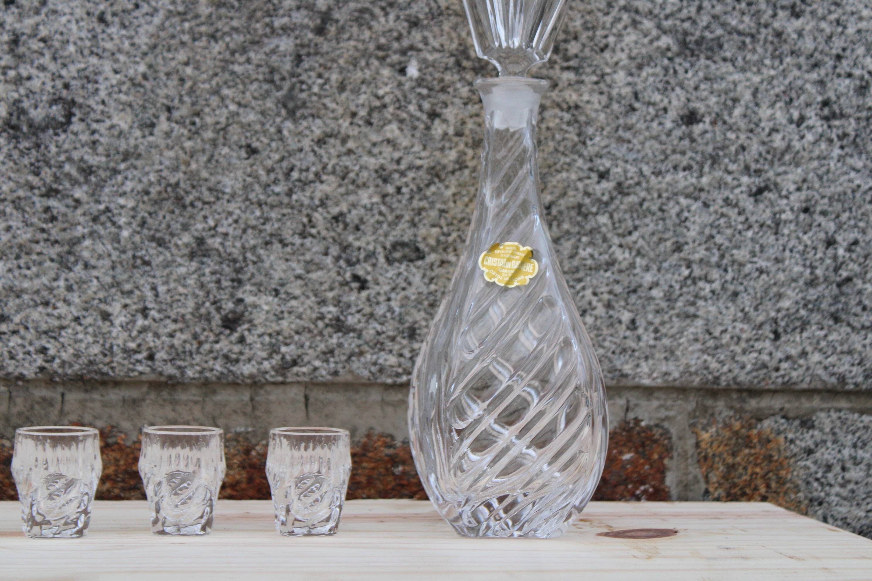 Bavarian crystal decanter + 8 glasses – with original box