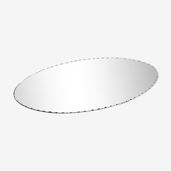 Oval bevelled mirror 44.5 x 20 cm