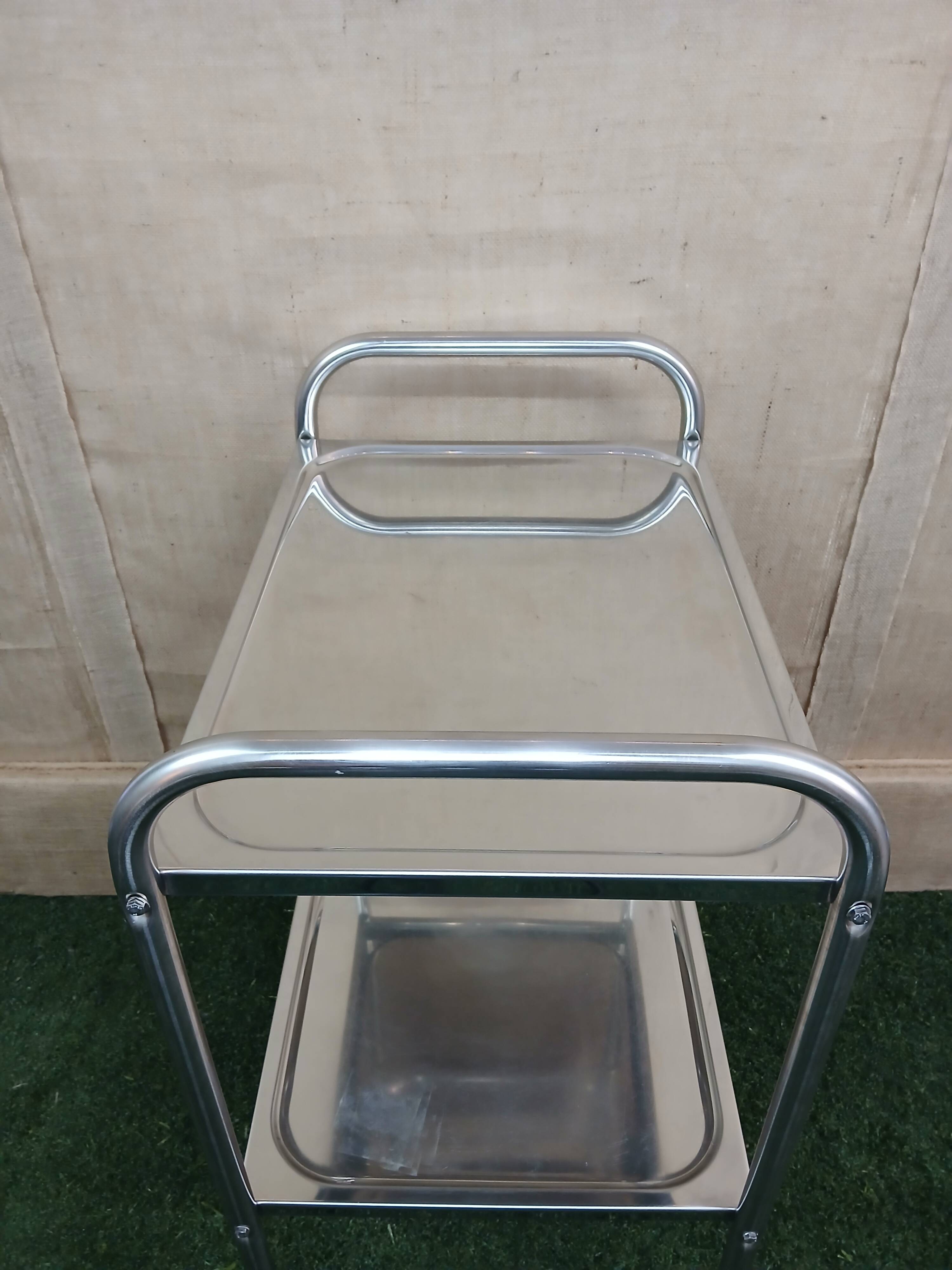 vintage surgical steel serving trolley