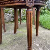 6 Louis XVI style chairs in solid beech and Cordoba leather, 1900