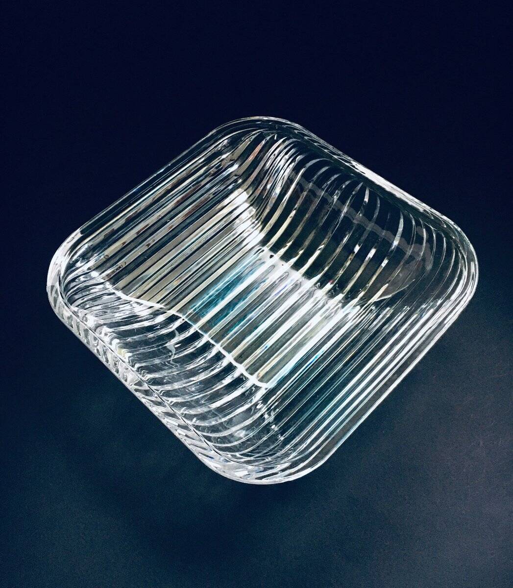 XL Mid-Century Czech Modern Crystal Art Glass Bowl, 1960s