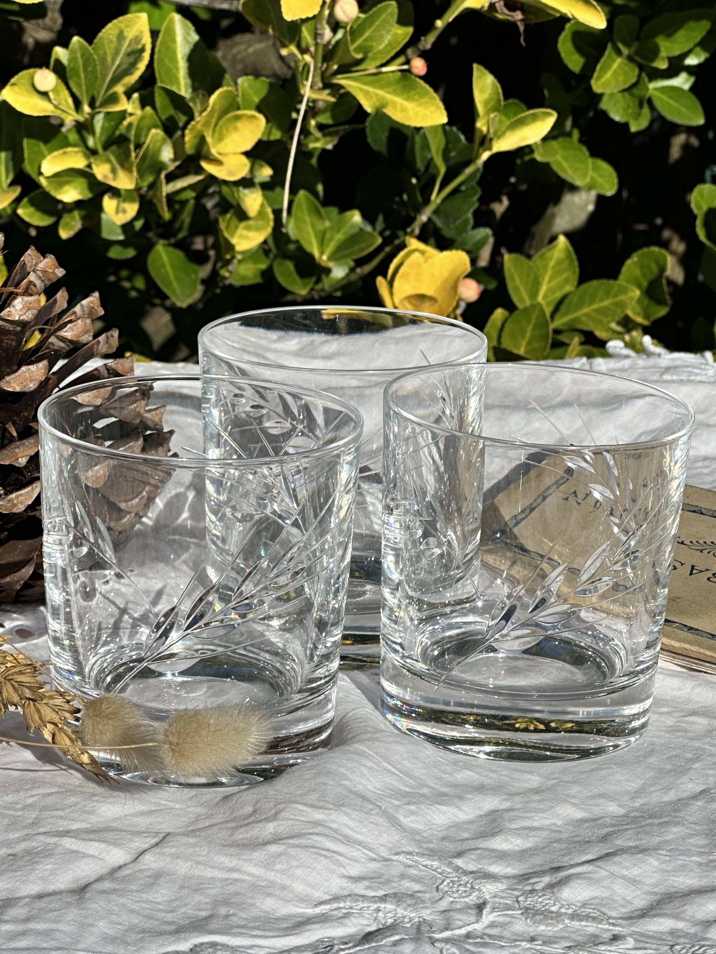 Set of Three 30cl Vintage Crystal Whisky Glasses // Epi Model // Art d