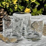 Set of Three 30cl Vintage Crystal Whisky Glasses // Epi Model // Art d