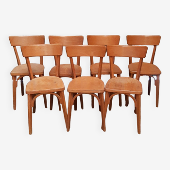 Lot de 7 chaises bistrot en bois