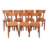 Set of 7 wooden bistro chairs