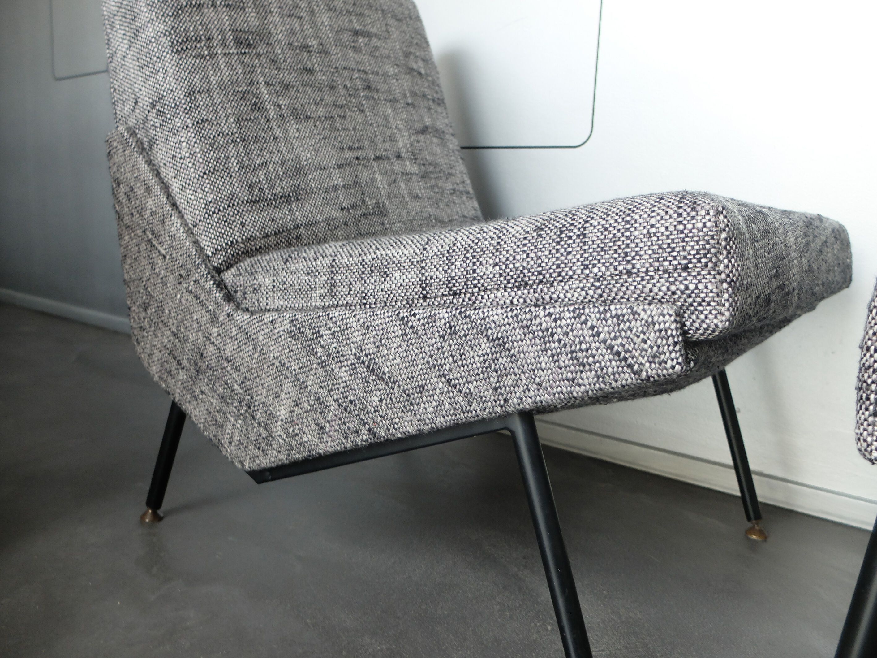 Armchair and ottoman designed by Paul Geoffroy, Airborne, France, 1960