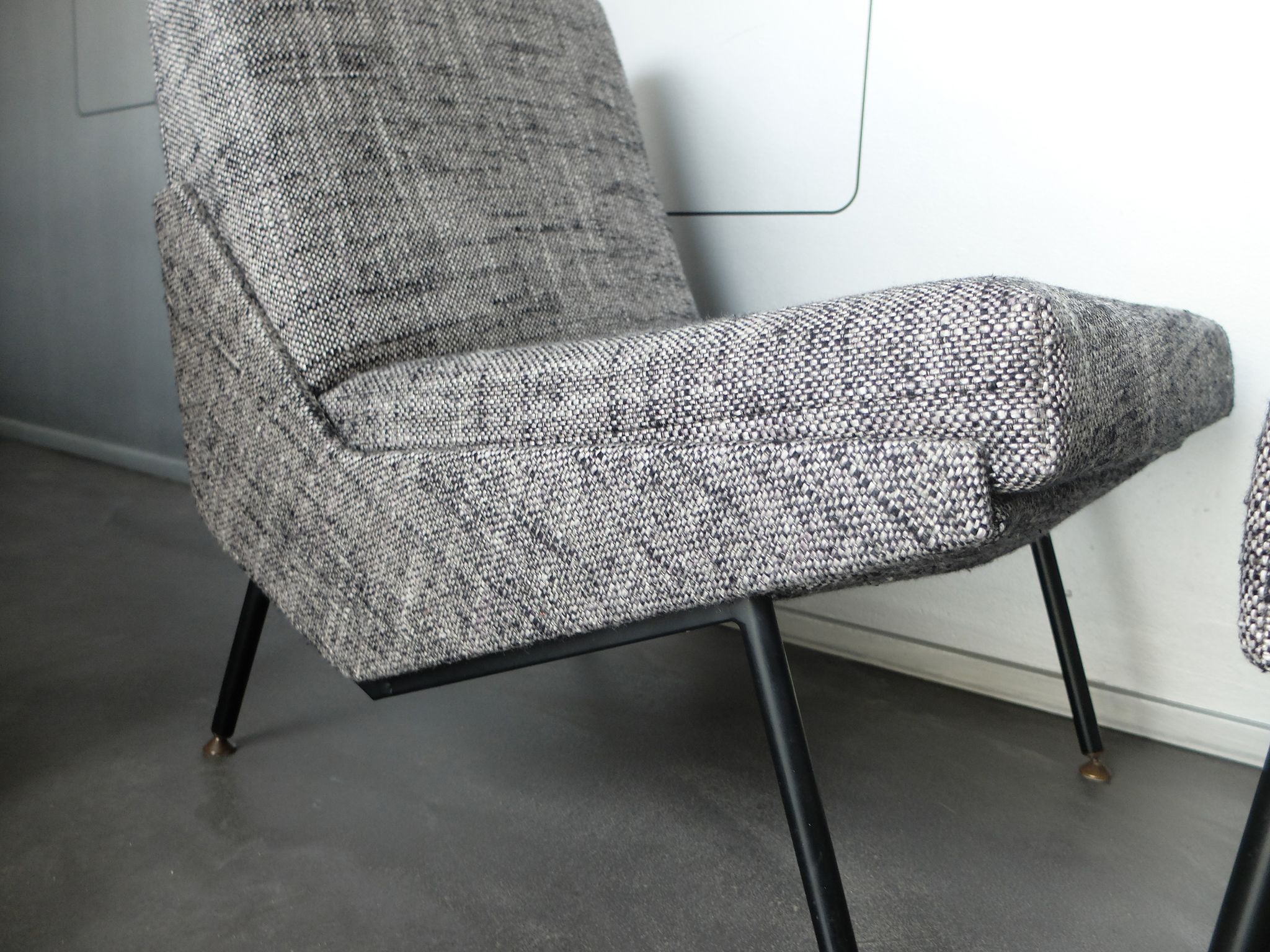 Armchair and ottoman designed by Paul Geoffroy, Airborne, France, 1960