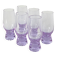 Set of 6 lilac cocktail glasses, Italian design, 1980.