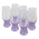 Set of 6 lilac cocktail glasses, Italian design, 1980.
