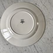Round dish digoin sarreguemines model "lola" water green years 30-40