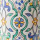Granada Albarello Ceramic Table Lamp, Hand-Painted, New Silk Shade