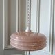 Pair of pink Clichy glass pendant lamps