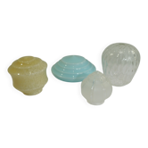 Lot de 4 globes tulipes abat-jour en verre vintage années 70-80 – Opaline b