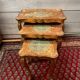Table basse gigogne bois doré Italien vintage
