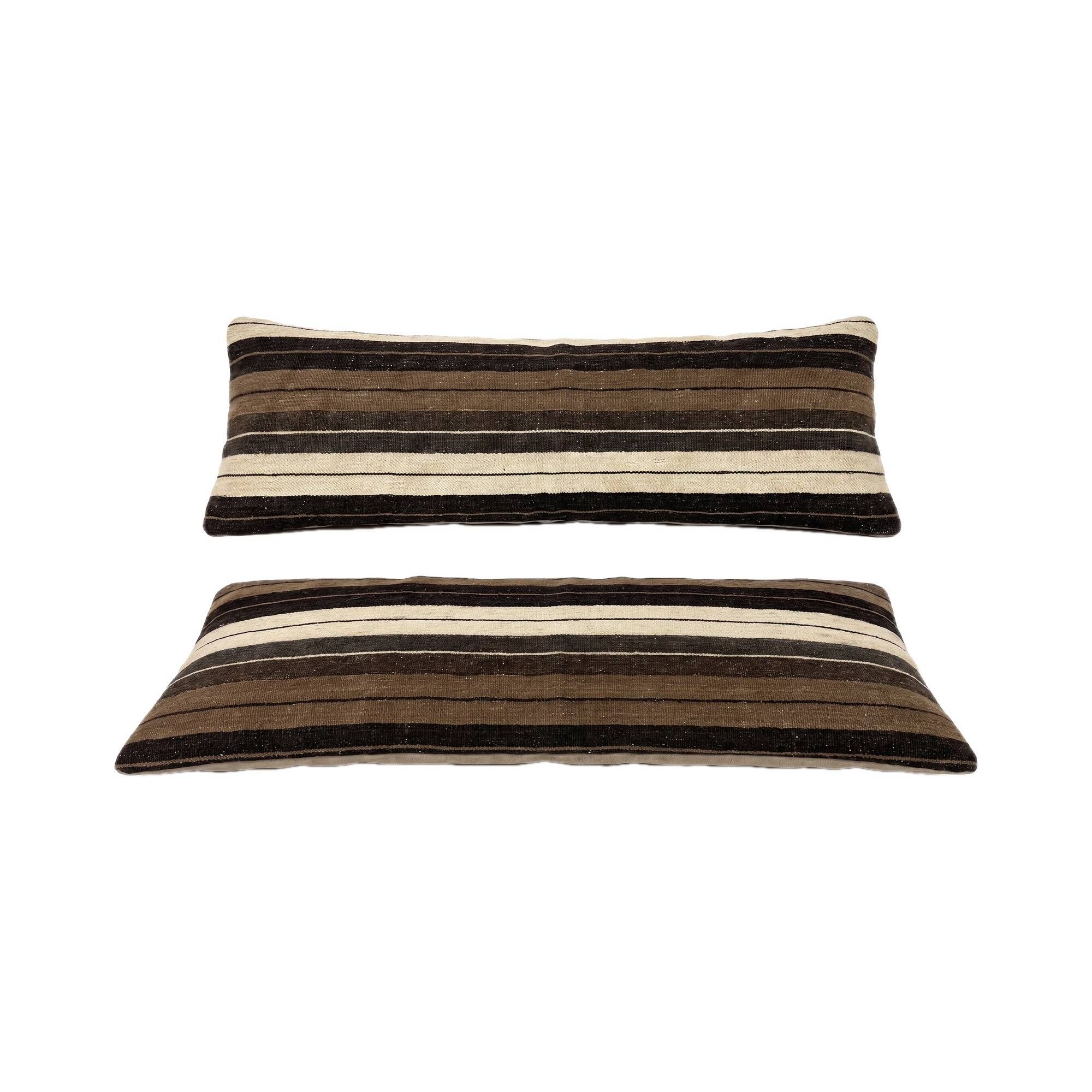 Set of 2 vintage kilim cushion covers 38x115 cm