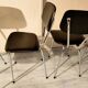 4 vintage chairs in black skai