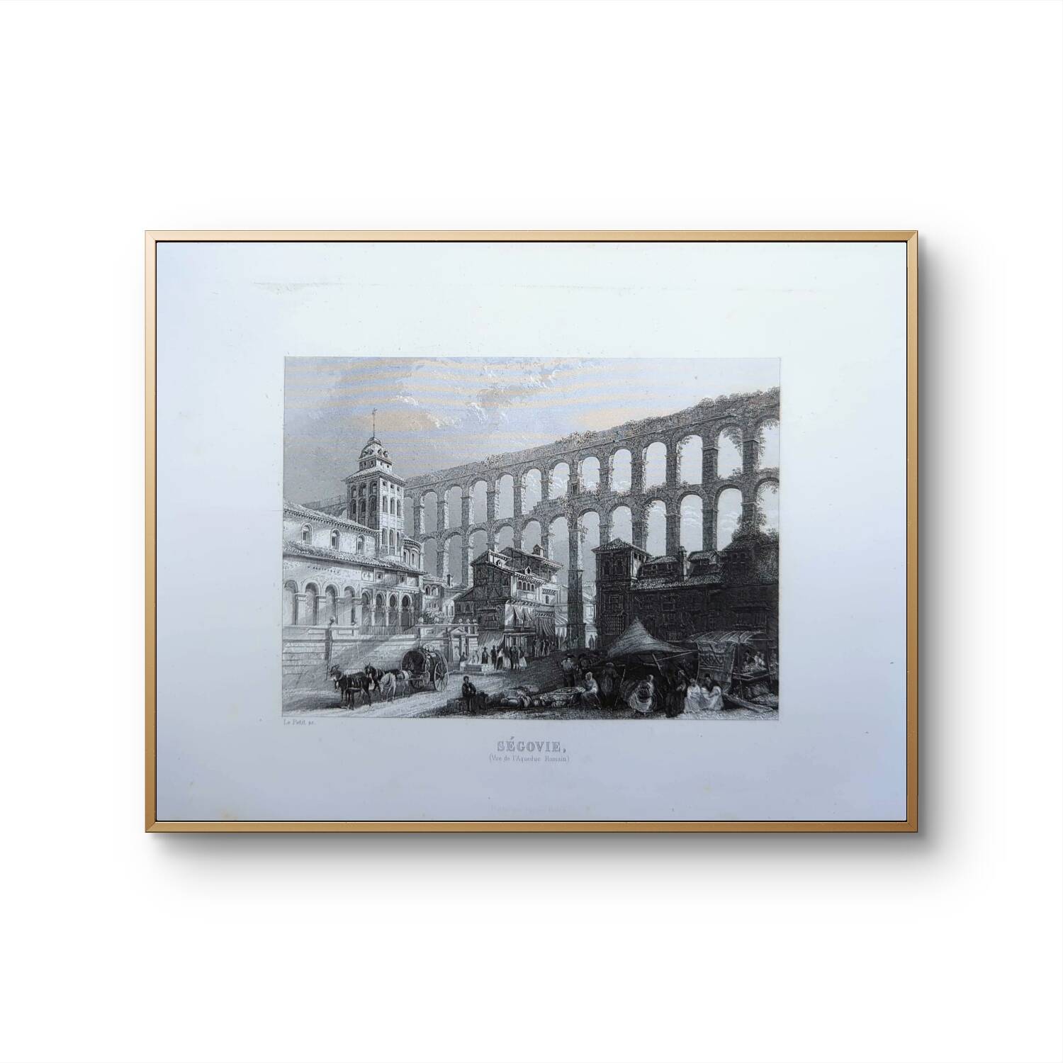 Segovia, Spain, Vintage engraving, printed in 1841.