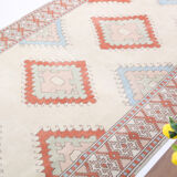 4x6 blue and beige handmade oushak rug