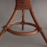 Pair of vintage bamboo bedside lamps