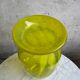 Swirled uranium glass vase – lemon green – hand-blown – 30 cm