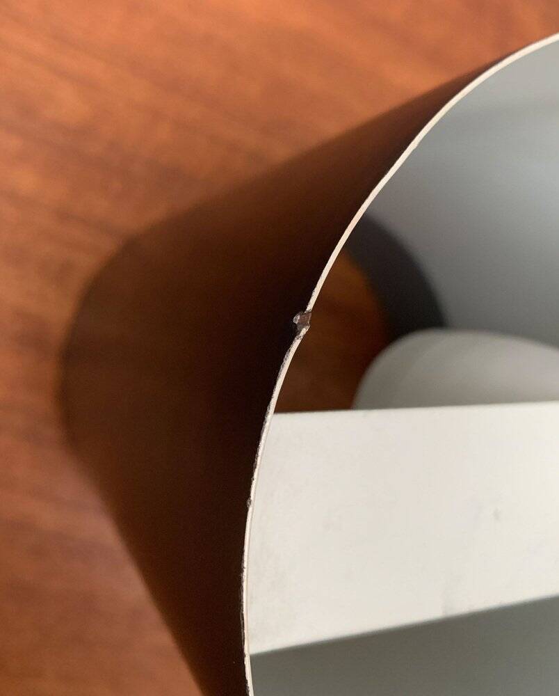 Minimalist cylindrical pendant light from the mid-century in metal by Eila & John Meiling for Louis Poulsen, set of 3.