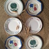 Set old flat plates flowered