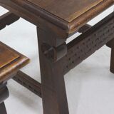 Ensemble de 2 chaises en chêne sculpté à la main espagnol du 19ème siècle