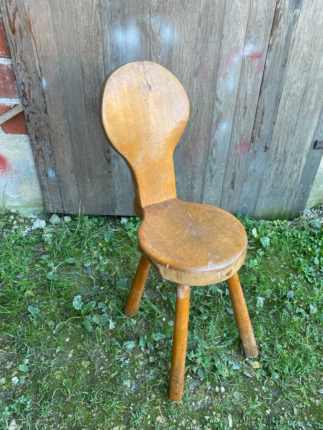 Old brutalist chair deco mountain solid wood vintage
