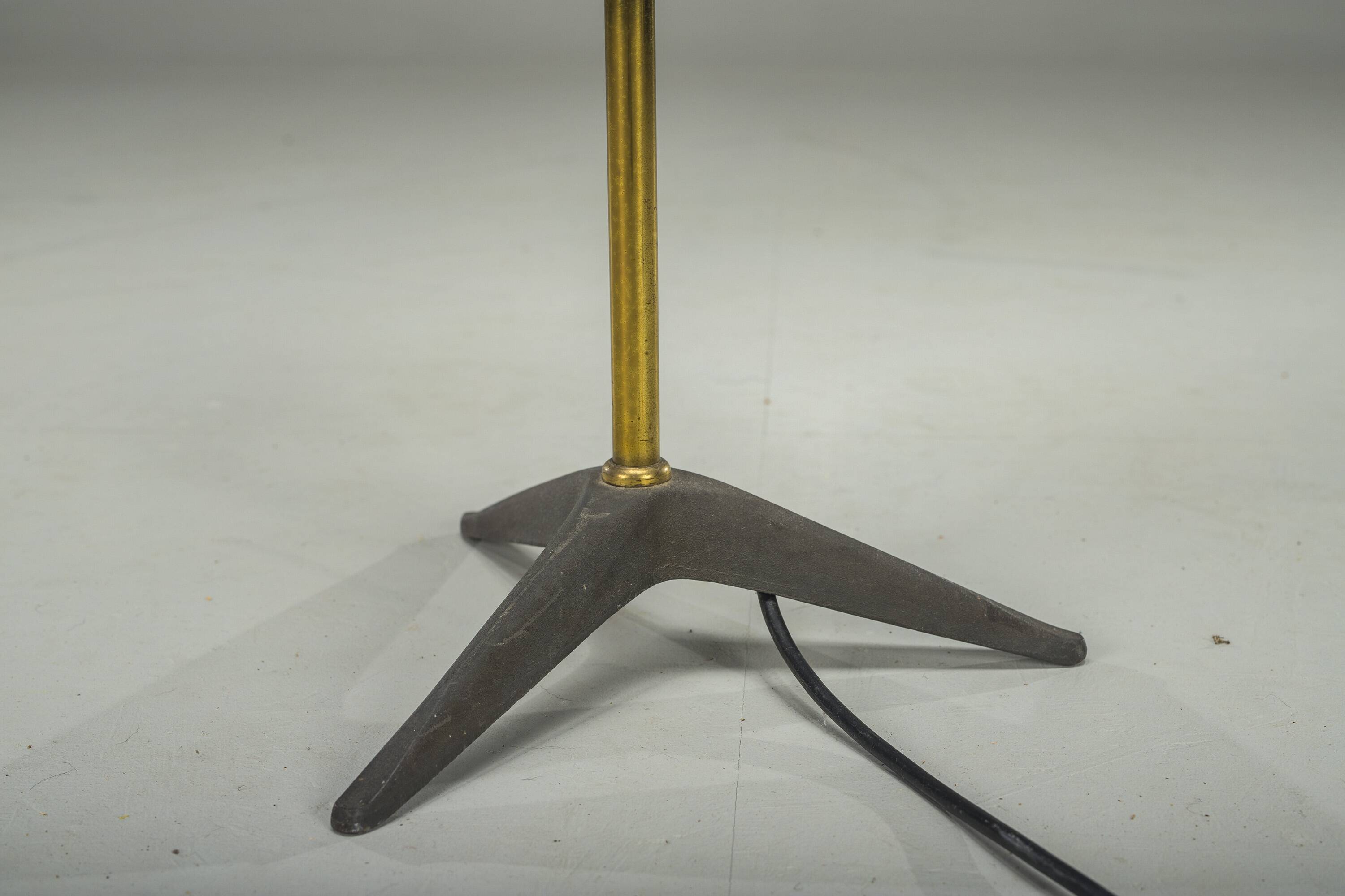 Vintage Floor Filigree Lamp with Fiberglass Shade, Germany, 1950s