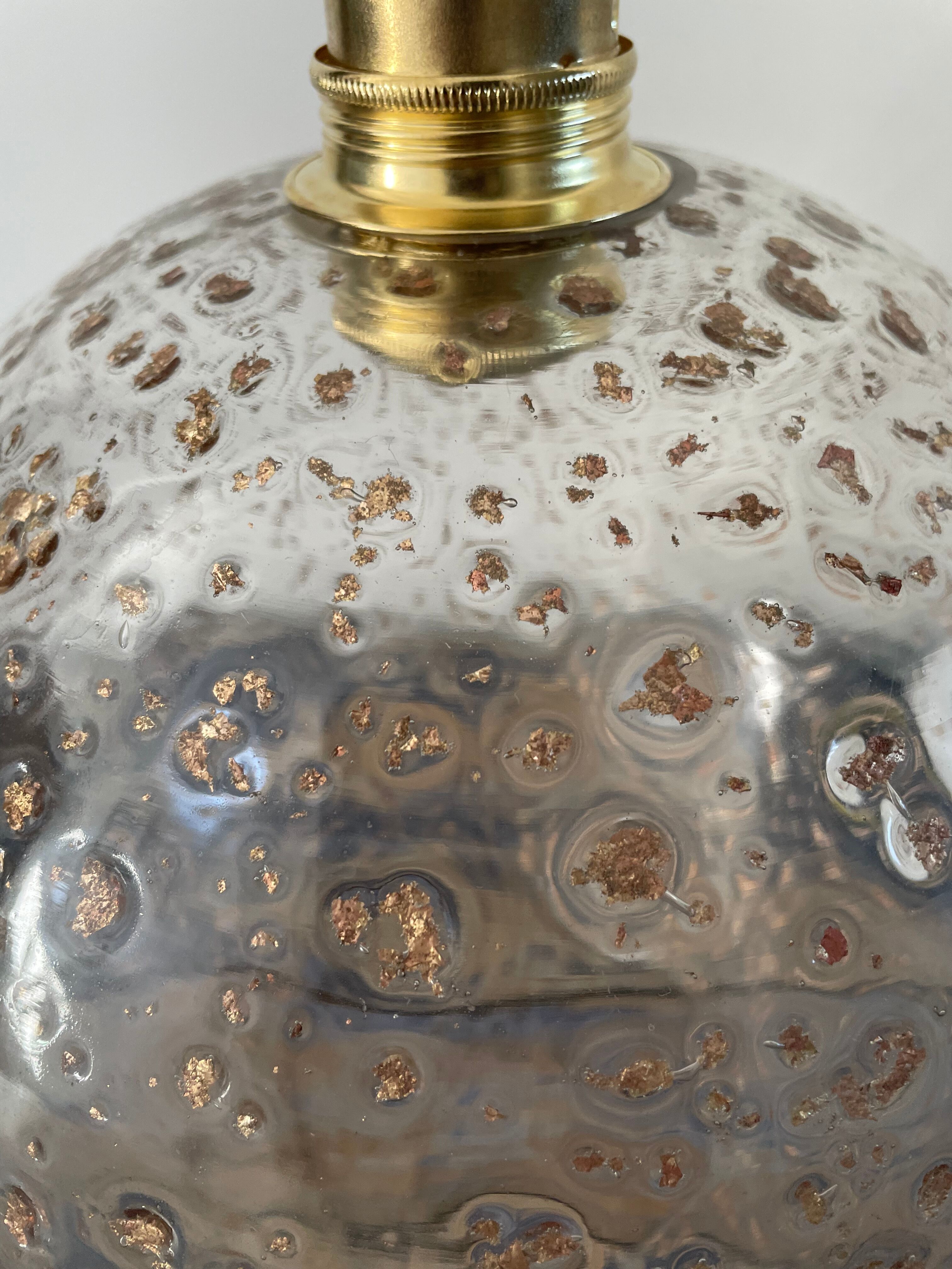 New electrified gold glitter glass pendant lamp