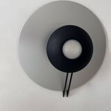 Vintage wall lamp, aluminum and sandblasted glass, Italy 1980