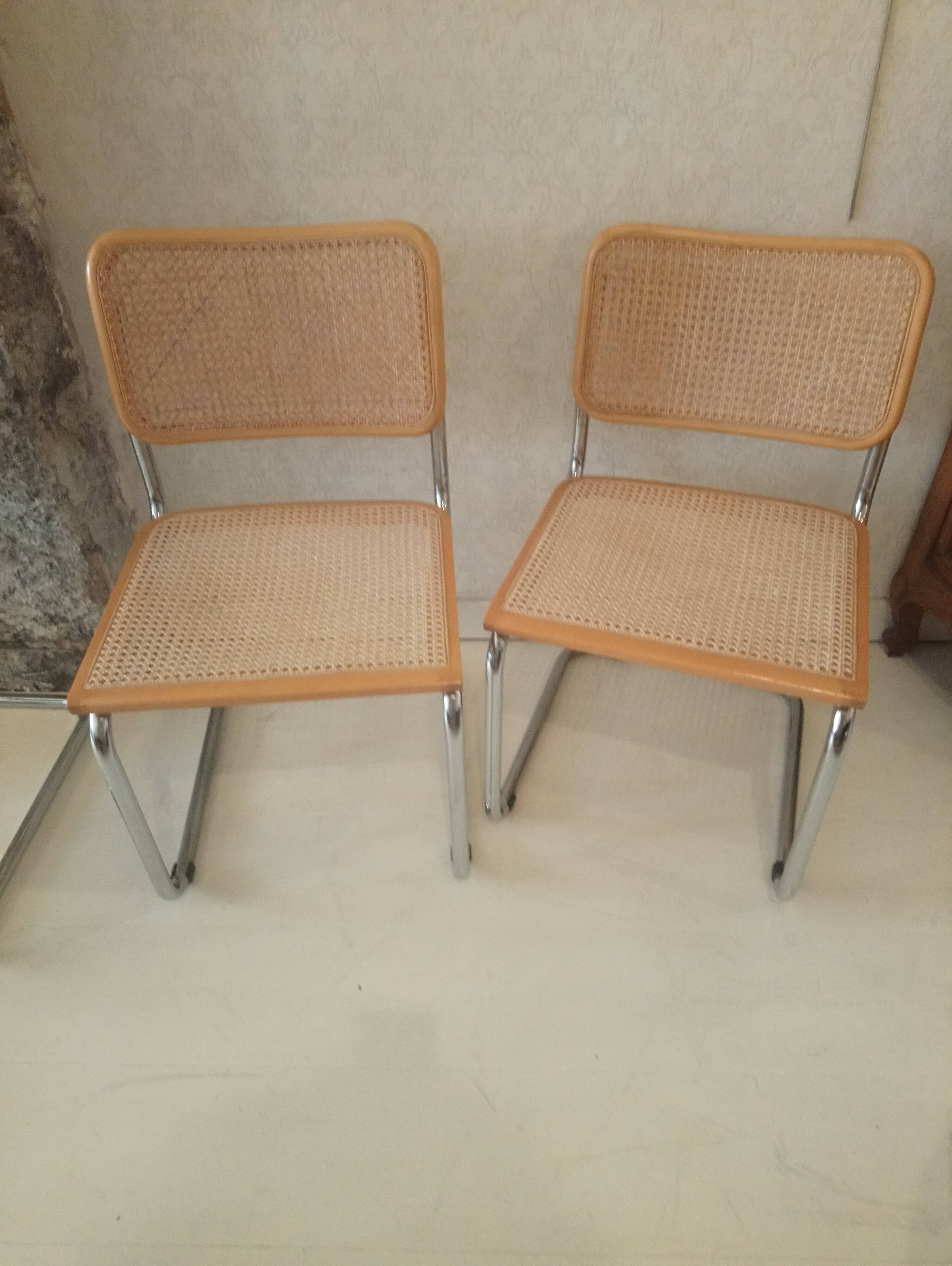 Pair of chairs B32 cesca Marcel Breuer