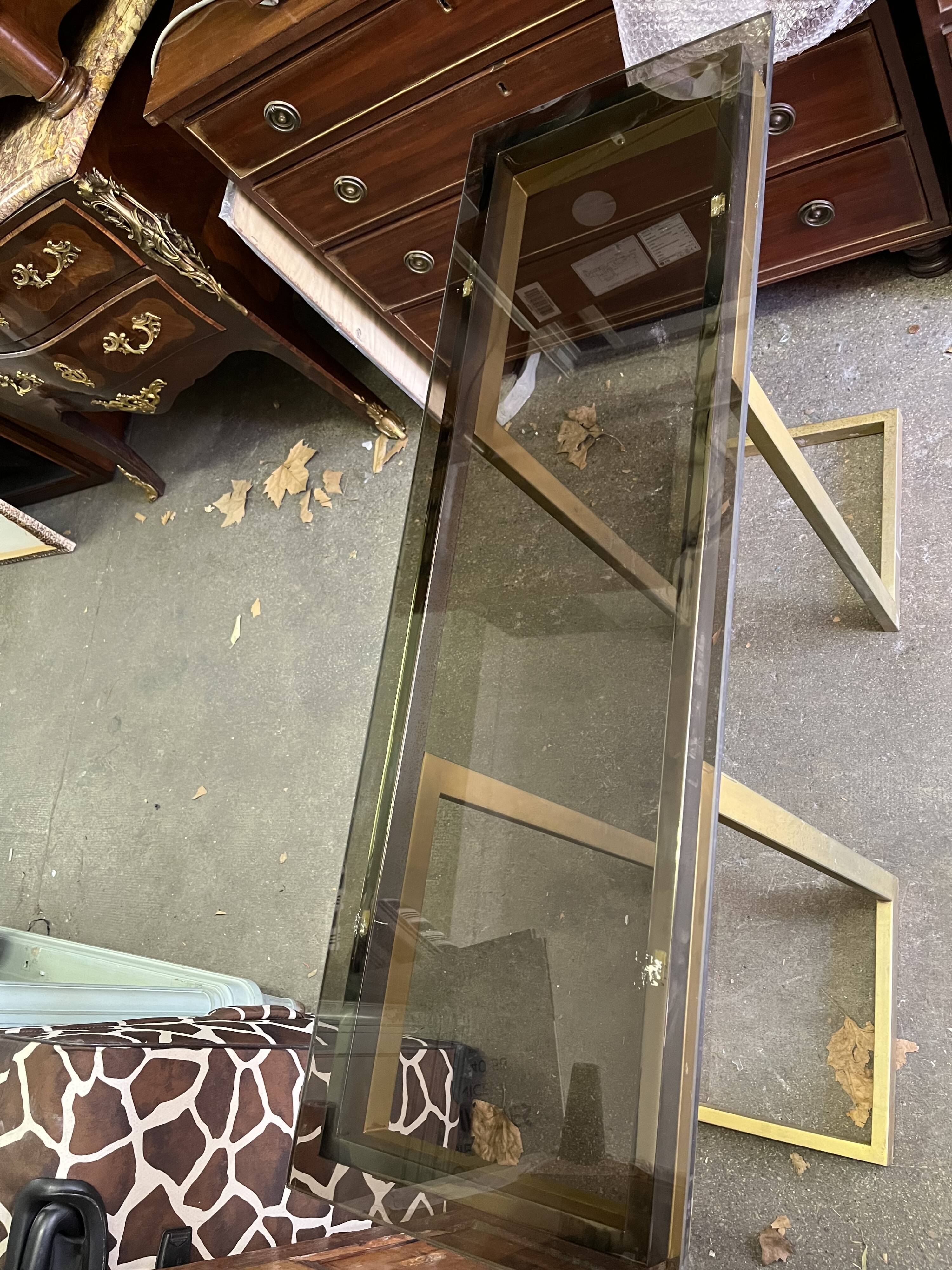 Console année 70 chrome et laiton