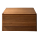 Low bedside table, accent table in elm wood, Maison Regain, France 1970.