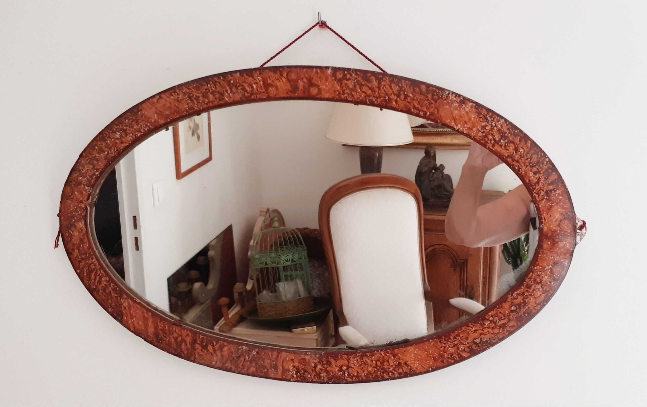 Old oval mirror, shabby chic