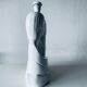 Lampe couple enlacé en céramique