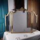Antique Brass Fire Screen, Louis XV Style, L 83 cm / H 55 cm