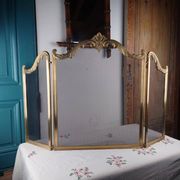Antique Brass Fire Screen, Louis XV Style, L 83 cm / H 55 cm