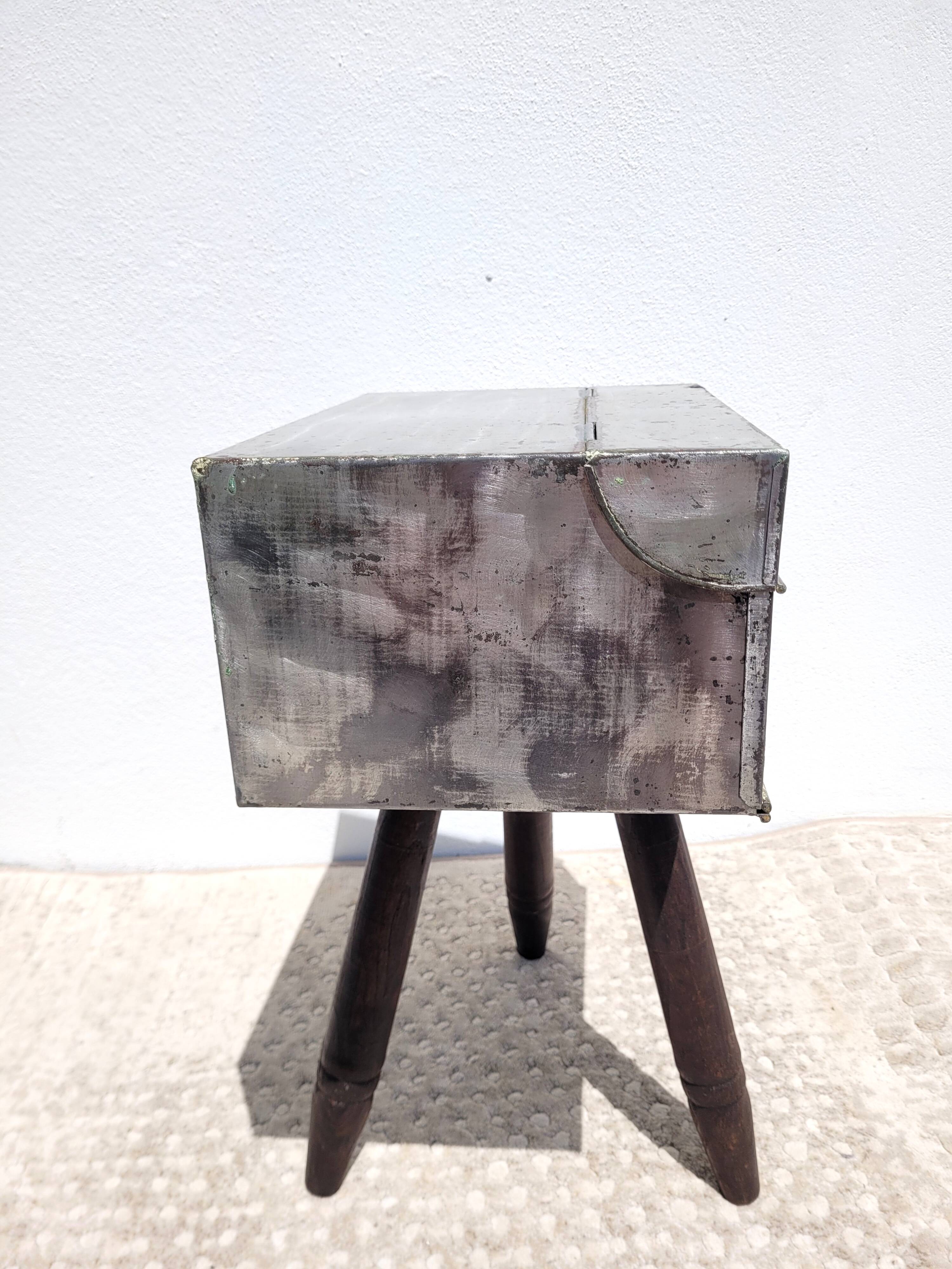 Old sheet metal filing cabinet storage box