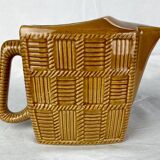 Rectangular ocher ceramic pitcher